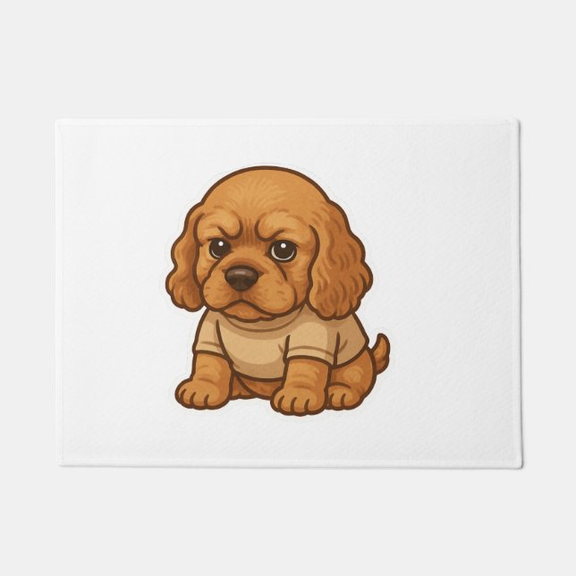 Funny Grumpy Dog Personalized Gift Custom T-shirt  Doormat (Front)