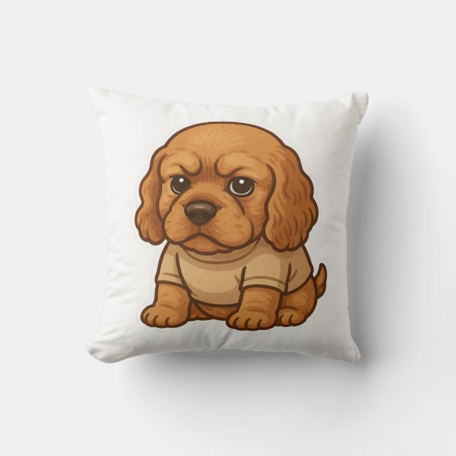 Funny Grumpy Dog Personalized Gift Custom T-shirt  Throw Pillow (Front)