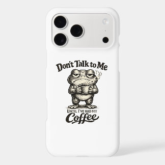 Funny Grumpy Frog Drinking Coffee iPhone 17 Pro Max Case