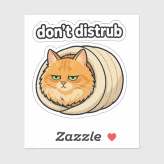 Funny Grumpy Ginger Cat Vinyl Sticker