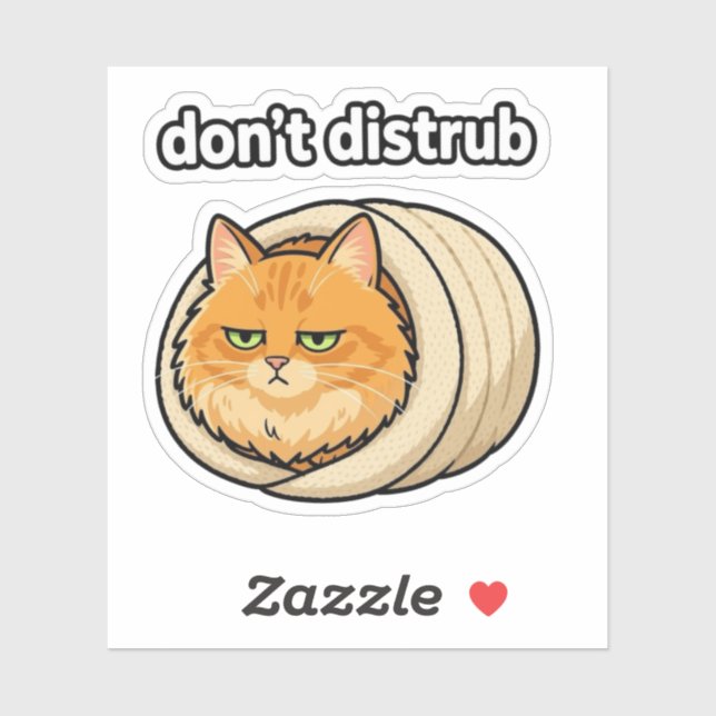 Funny Grumpy Ginger Cat  Vinyl Sticker (Sheet)
