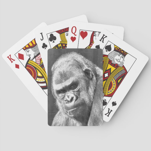 FUNNY GRUMPY GORILLA POKER CARDS (Back)