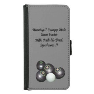 Funny Grumpy Male Lawn Bowler, Samsung Galaxy S5 Wallet Case