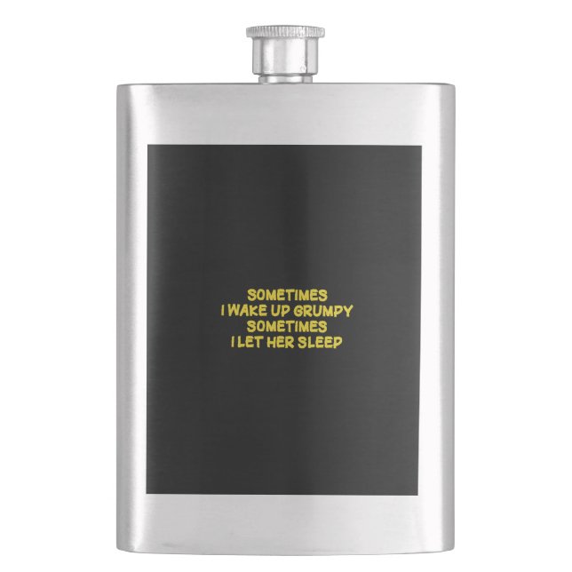 Funny Grumpy Morning Humor for Her Flask (Front)