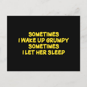 Funny Grumpy Morning Humor for Her Holiday Postcard