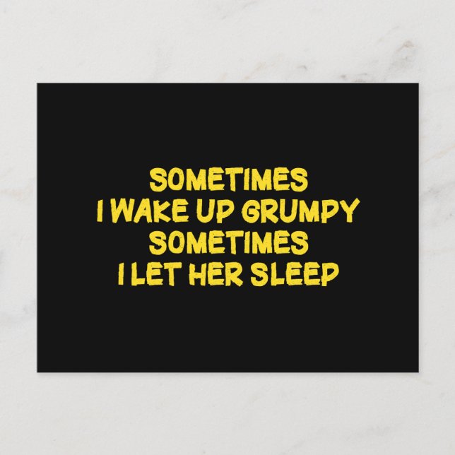 Funny Grumpy Morning Humor for Her Holiday Postcard (Front)