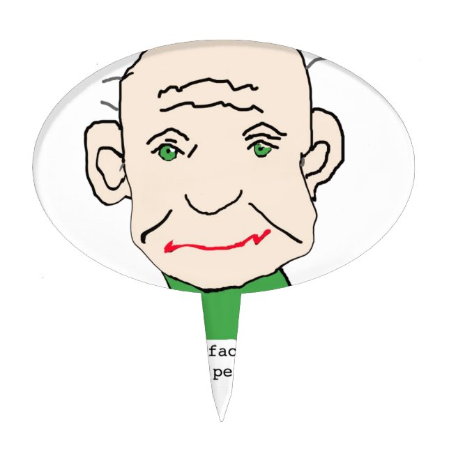Funny Grumpy Old Man Cake Topper (Front)