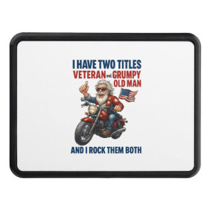 Funny Grumpy Old Man Veteran Motorcycle Hitch Cover