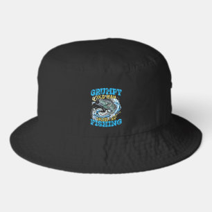 Funny grumpy old man word art bucket hat