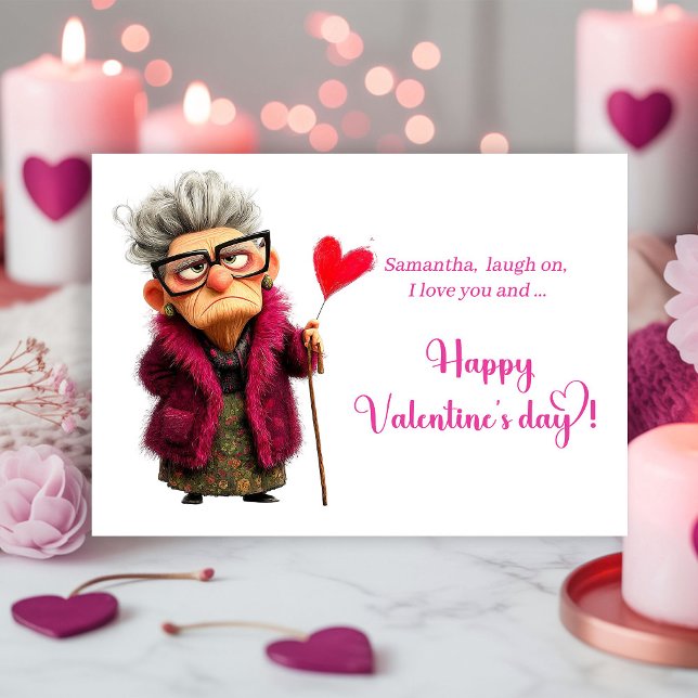 Funny Grumpy Old Woman Valentine Card Attitude (Funny Grumpy Old Woman Valentine Card Attitude)