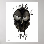 Funny Grumpy Owl Art Poster