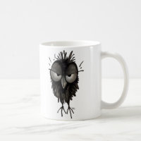 Funny Grumpy Owl Lover's Cute Cross Owl Art Coffee Mug