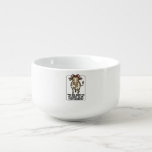 Funny Grumpy Patchwork Cow Vintage T-Shirt Design_ Soup Mug