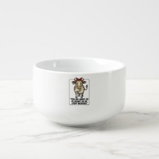 Funny Grumpy Patchwork Cow Vintage T-Shirt Design_ Soup Mug