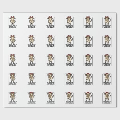 Funny Grumpy Patchwork Cow Vintage T-Shirt Design_ Wrapping Paper