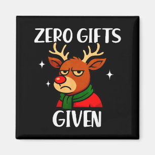 Funny Grumpy Reindeer Christmas Meme Zero Gifts Gi Magnet