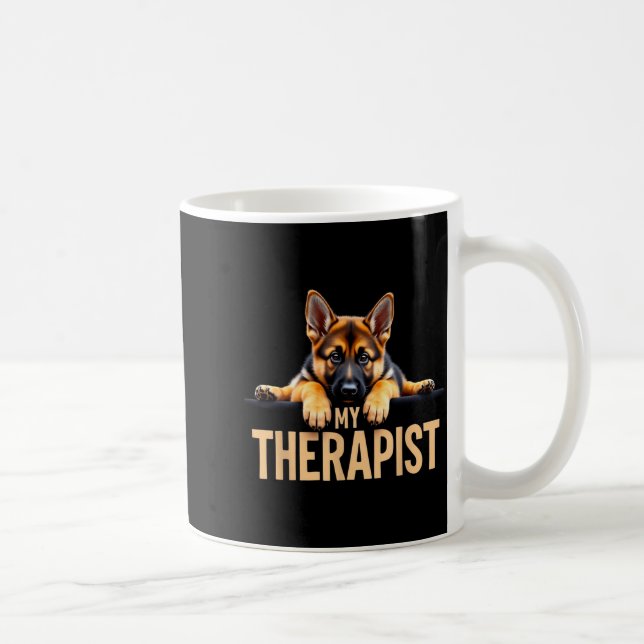 Funny Gsd Shep Puppy My Therast German Shepherd Do Coffee Mug (Right)