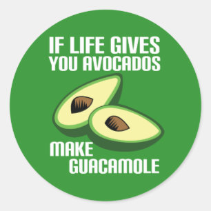 Funny Guacamole Avocado Joke Classic Round Sticker