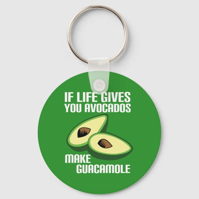Funny Guacamole Avocado Joke Keychain (Front)
