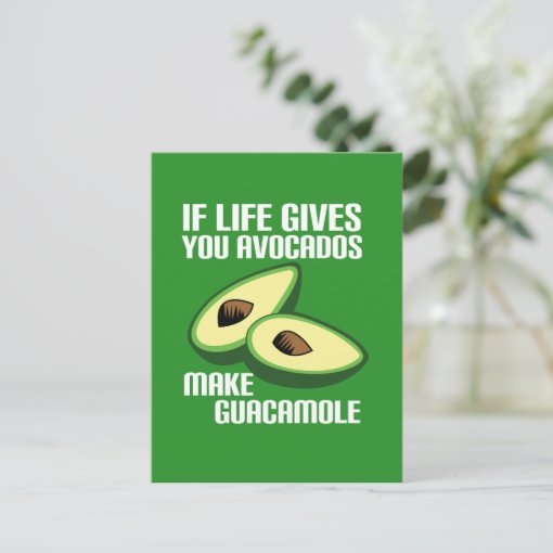 Funny Guacamole Avocado Joke Postcard Zazzle