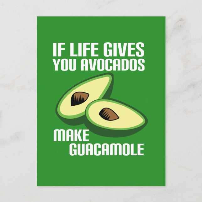 Funny Guacamole Avocado Joke Postcard (Front)