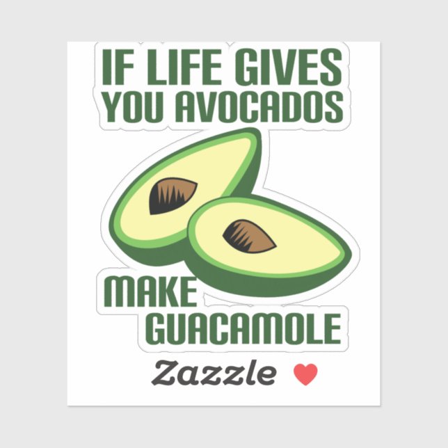 Funny Guacamole Avocado Joke Sticker (Sheet)