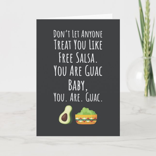 Funny Guacamole Cards Avocado Fruit Humor (Front)