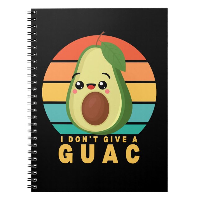 Funny Guacamole Food Pun Kawaii Notebook (Front)