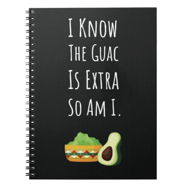 Funny Guacamole Gifts Mexican Food Avocado Lovers  Notebook (Front)