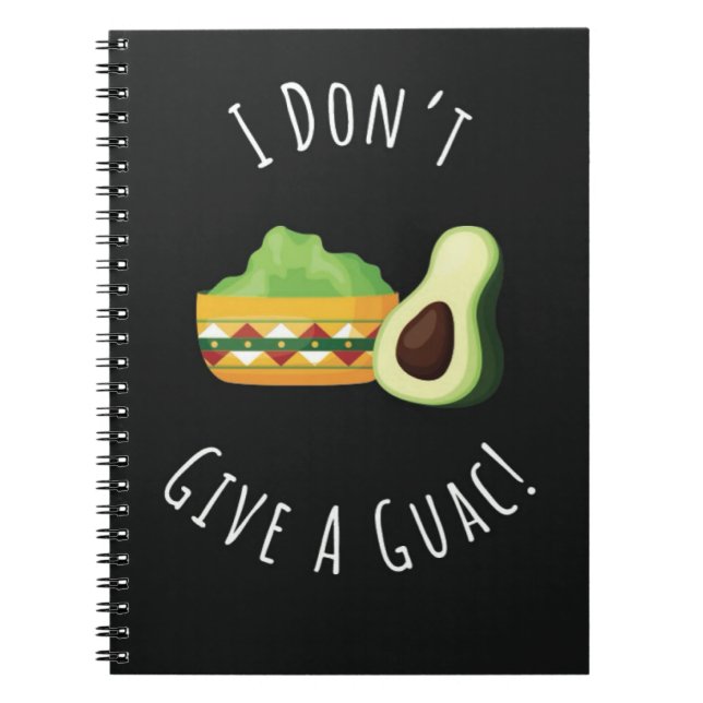 Funny Guacamole Themed Gifts Mexican Food Avocado Notebook (Front)