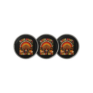 Funny Guess What Turkey Butt Thanksgiving Golf Ball Marker