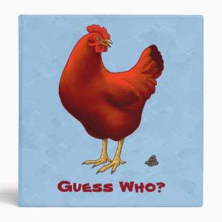 Funny Guess Who Chicken Poo Red Hen 3 Ring Binder
