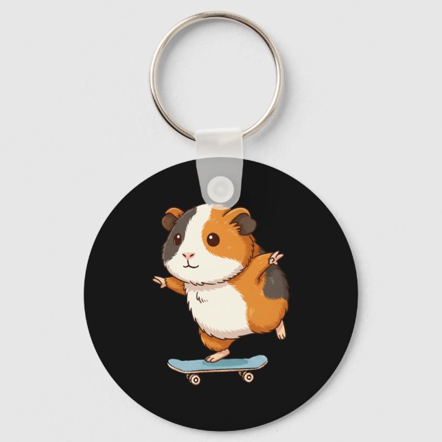 Funny Guinea G Skater Skateboard Ballerina Zoo Boy Keychain (Front)