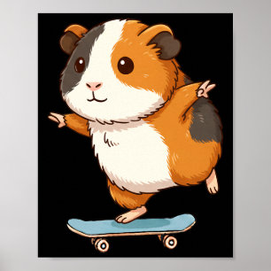 Funny Guinea G Skater Skateboard Ballerina Zoo Boy Poster