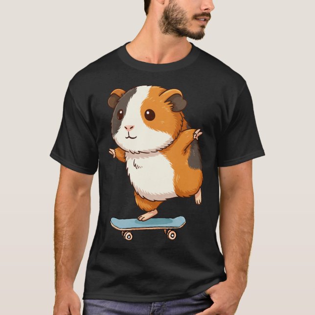 Funny Guinea G Skater Skateboard Ballerina Zoo Boy T-Shirt (Front)
