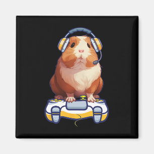 Funny Guinea Pig And Video Gamer Lover Fluffy Cavy Magnet