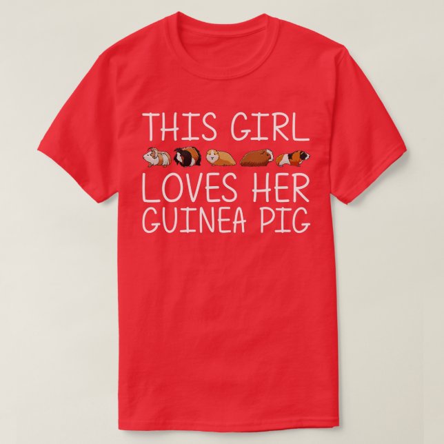 Funny Guinea Pig Art For Girls Kid Rodent Animal G T-Shirt (Design Front)