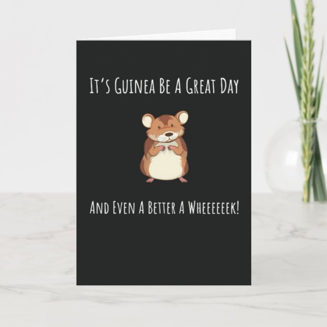 Funny Guinea Pig Cards Wheek Piggies Pets Cavy Pun (Front)