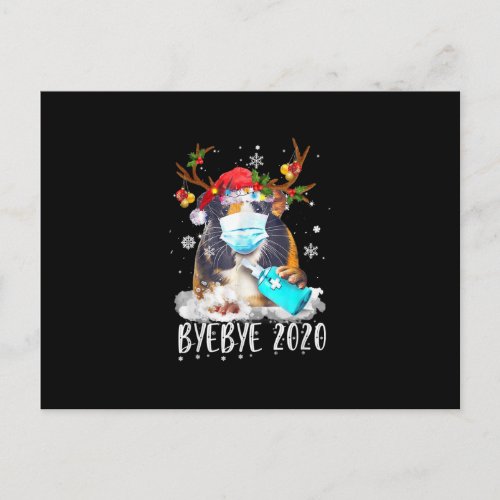 Funny Guinea Pig Christmas Face Mask Bye Bye 2020 Postcard