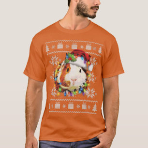 Funny Guinea Pig Christmas Reindeer Christmas Ligh T-Shirt