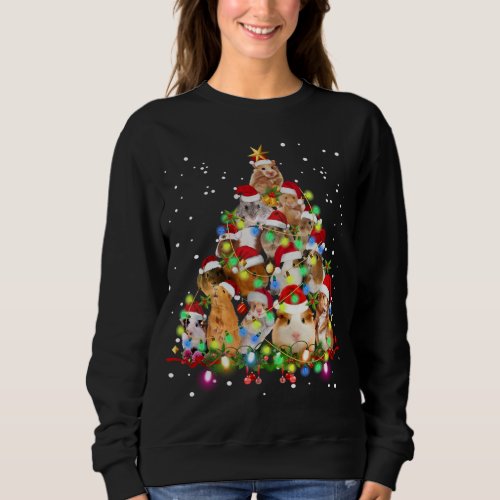 Funny Guinea Pig Christmas Tree Ornament Decor Gif Sweatshirt