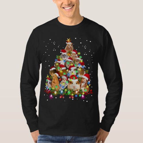 Funny Guinea Pig Christmas Tree Ornament Decor Gif T_Shirt