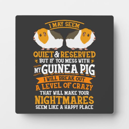 Funny Guinea Pig Dad Mom Owners Lovers Quote  Plaque