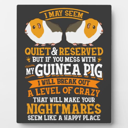 Funny Guinea Pig Dad Mom Owners Lovers Quote  Plaque