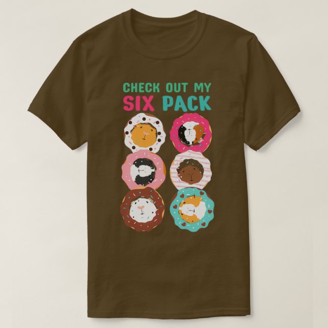 Funny Guinea Pig Donut Six Pack  T-Shirt (Design Front)
