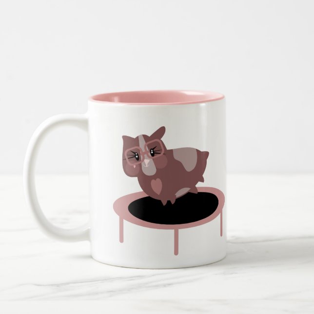 Funny Guinea Pig Gym Two-Tone Coffee Mug (Left)