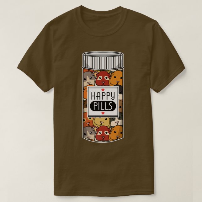Funny Guinea Pig Happy Meds Women Kids Men  T-Shirt (Design Front)