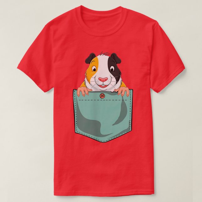 Funny Guinea Pig in Pocket for Women Men  T-Shirt (Design Front)