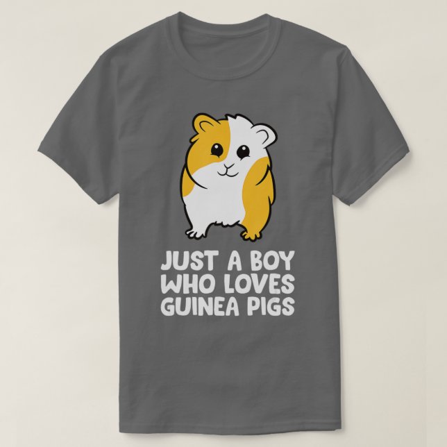 Funny Guinea Pig Just a Boy Who Loves Guinea Pigs  T-Shirt (Design Front)