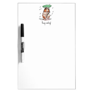 Funny Guinea Pig Keep Smiling Rain Dancing Cartoon Dry Erase Board
